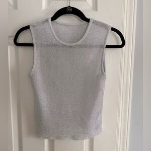 Silver mesh see-through tank. Size small